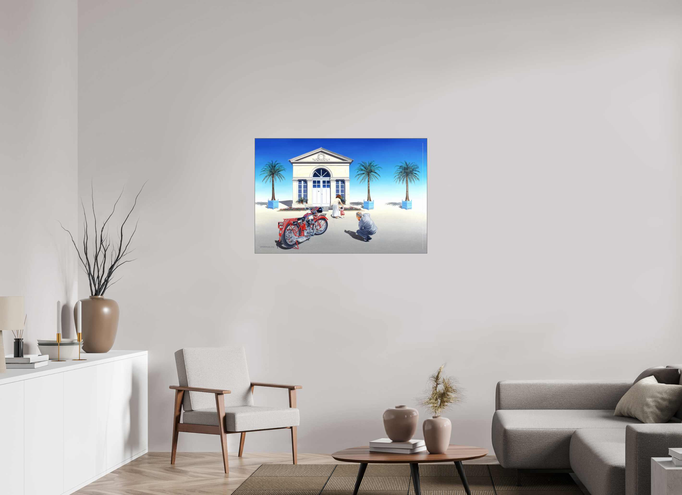105 x 70 cm, Sous Pexiglass Brillant Cadre Fin Noir D'hier et d'aujourd'hui.