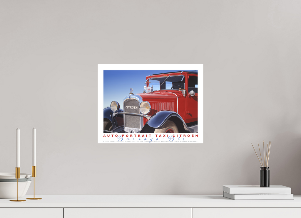 40 x 30 cm, sur papier mat Affiche Auto-Portrait Taxi Citroën.