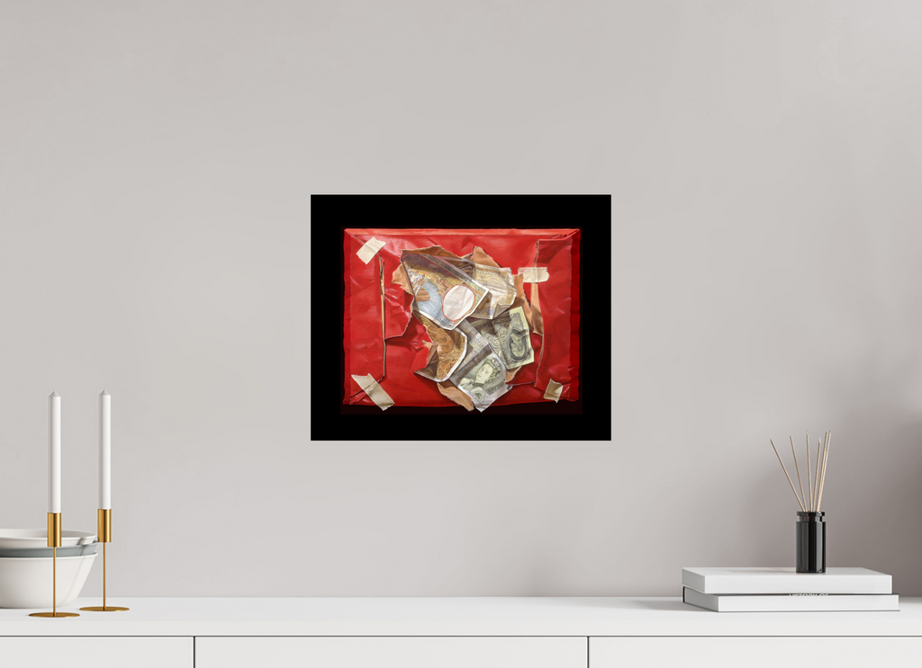 36,6 x 30 cm, Sur alu Dibond mat Dans le rouge.