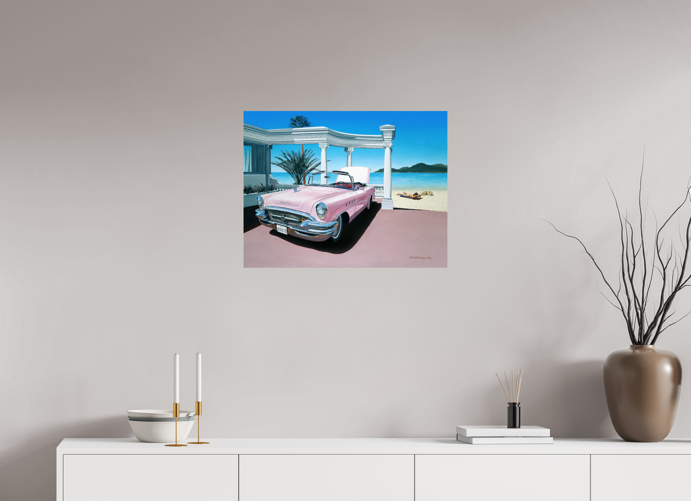 65 x 50 cm, Sur alu Dibond mat La vie en rose.