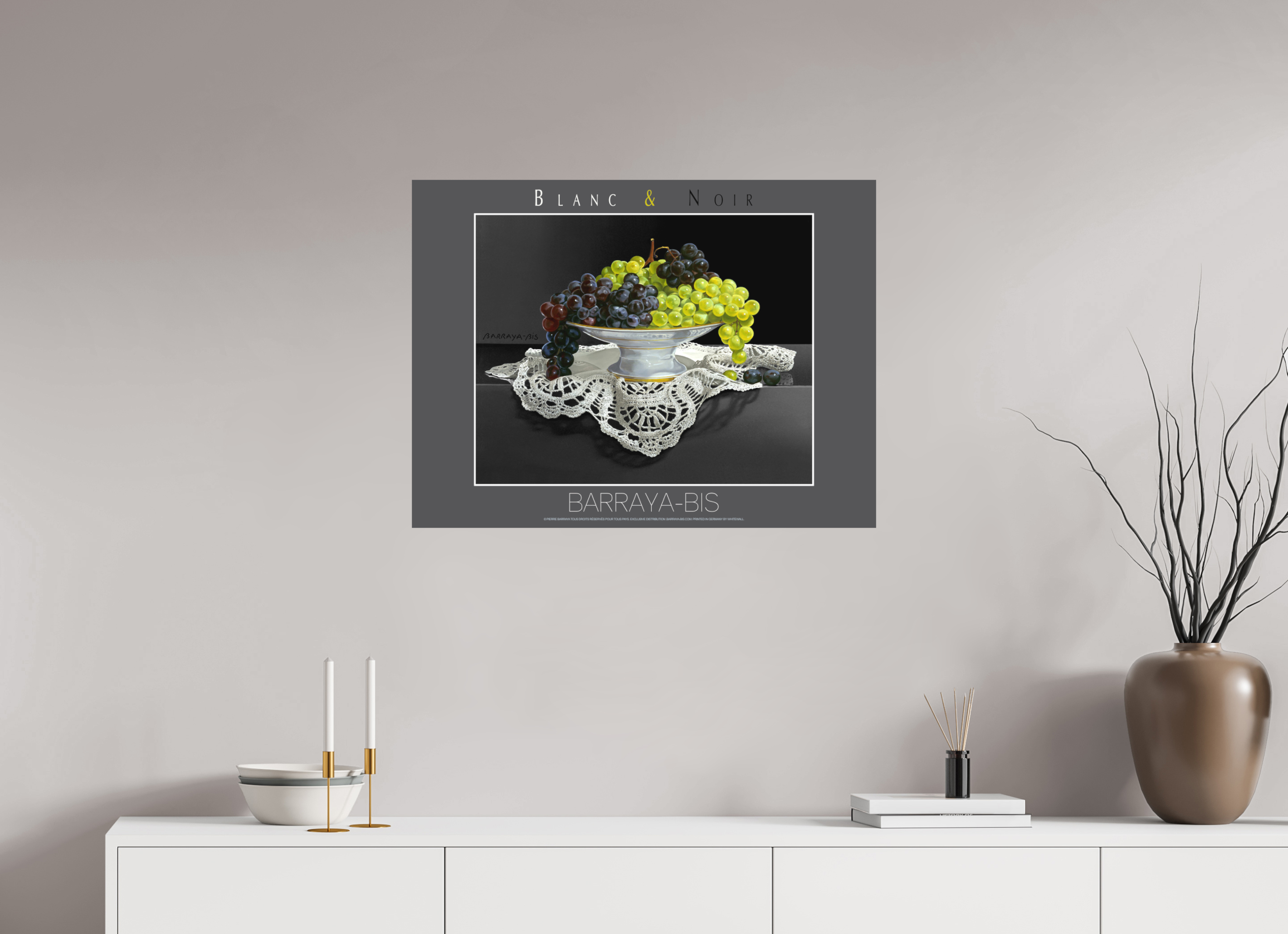 80 x 60 cm, sur papier mat Blanc et noir