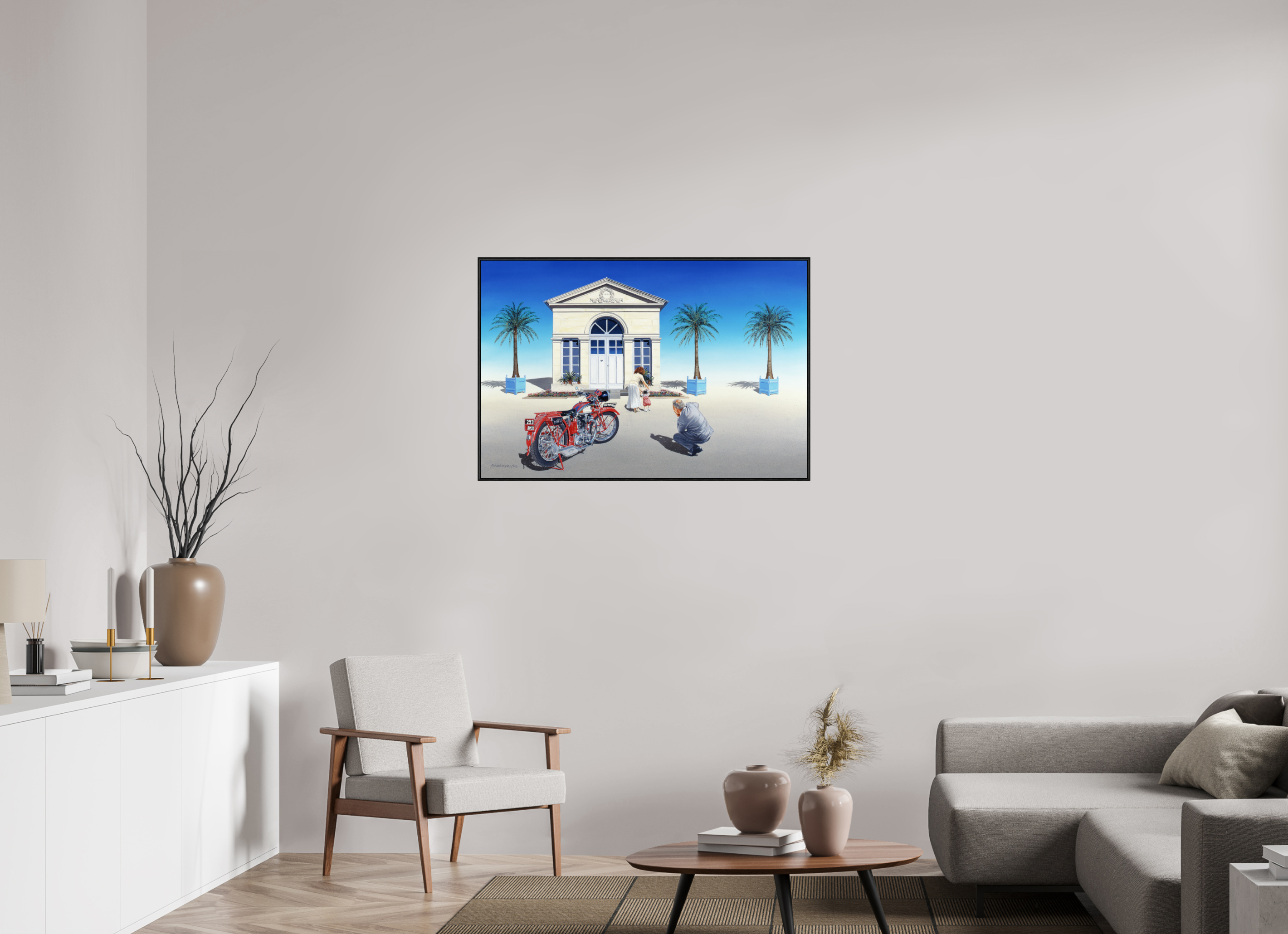 105 x 70 cm, Sur Alu Dibond Mat Cadre 6mm noir D'hier et d'aujourd'hui.