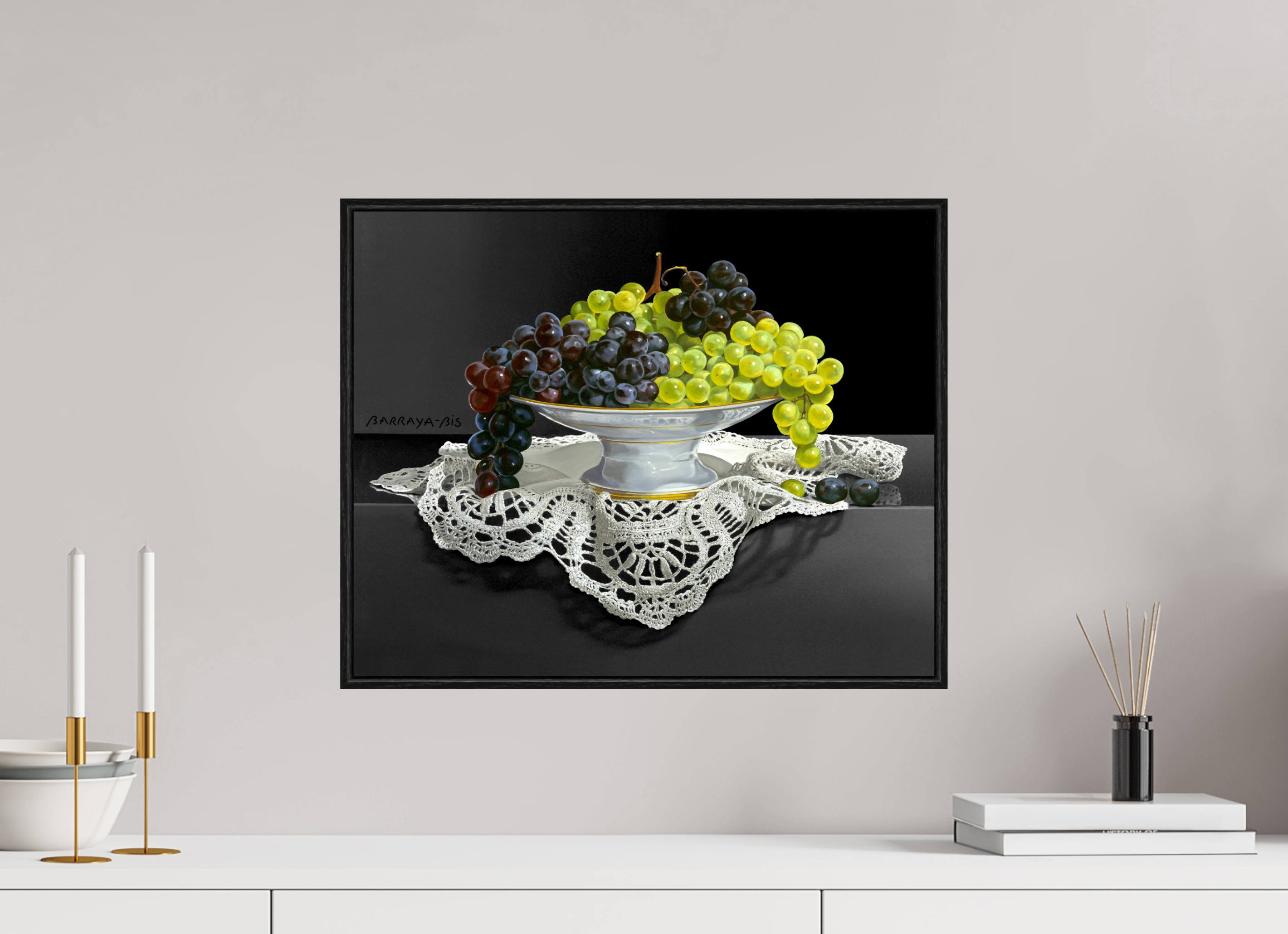 50 x 40 cm, Sur Alu Dibond Mat Cadre 6mm noir Blanc et noir