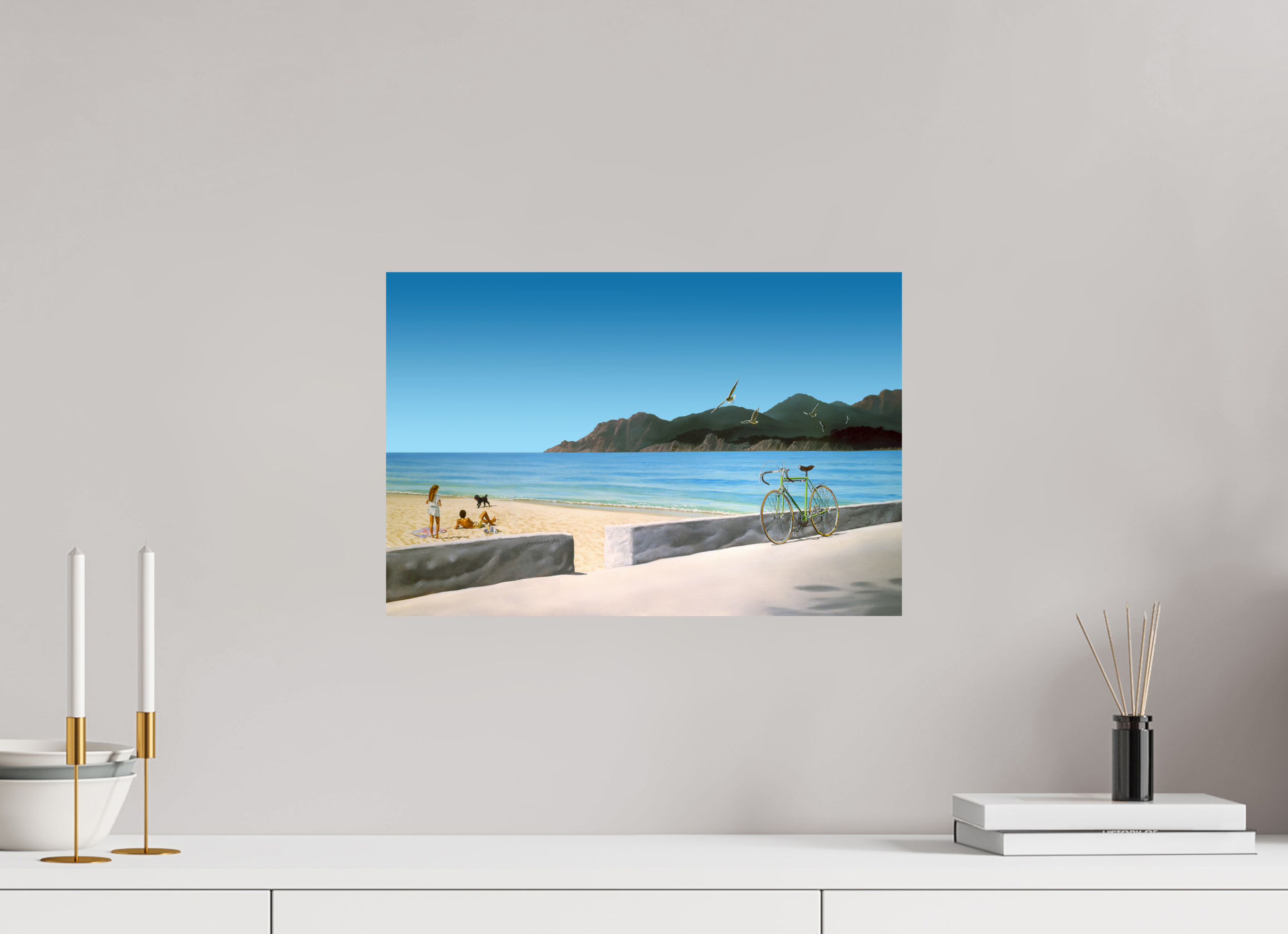 45 x 30 cm, Sur alu Dibond mat La plage.