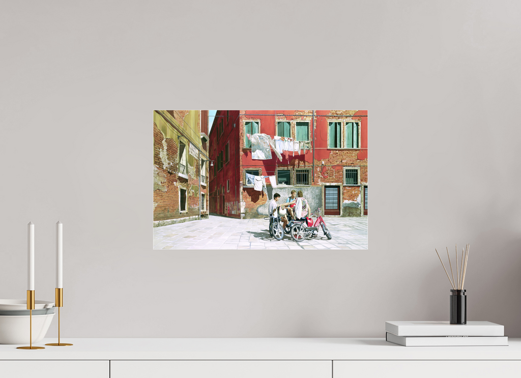 On the sunny square.